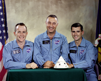 AS-204 (Apollo 1) crew: (L-R) White, Grissom, Chaffee