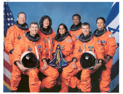 STS-107(Columbia) crew: (L-R) Brown, Husband, Clark, Chawla, Anderson, McCool, Ramon.