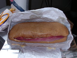 Reuben sandwich in wrapper